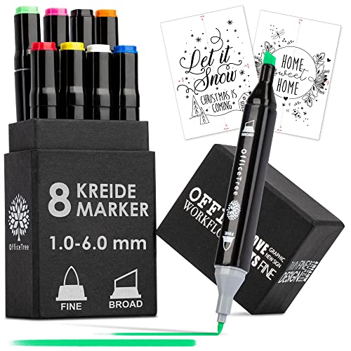Marcadores para Quadro Branco OFFICE TREE OTCM-8X ILP GmbH - Marcadores e marcadores de texto - quadro branco, fáceis de limpar, superfícies lisas