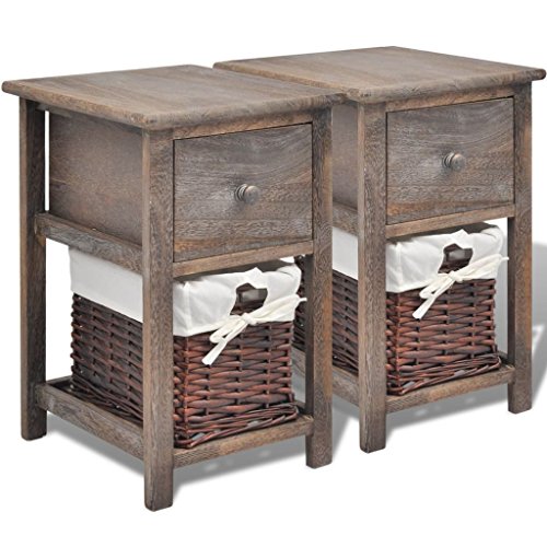 Mesa de cabeceira VidaXL | Castanho (Goodies) vidaXL - Conjuntos de móveis - mesa, cabeceira, castanho