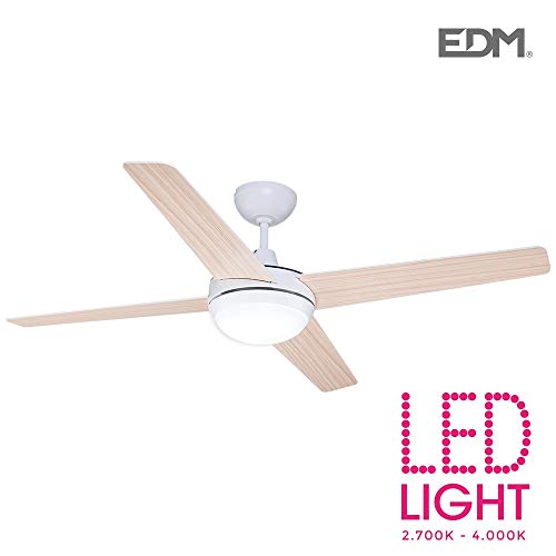 Ventoinha de Teto EDM Chukotka (Branco - 60 W - Diâmetro 130 cm) EDM GROUP - Luminárias Decorativas - 130 cm, 3 velocidades, 5 modos, mando a distancia, luzes LED