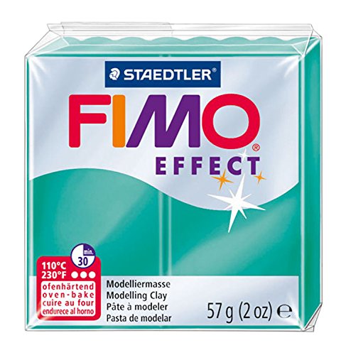 Pasta Modeladora FIMO EFFECT Green Glitter (57 g) Staedtler - Materiais de cerâmica e escultura - pasta modeladora, fimo effect, verde glitter, cozinhada, resistente ao calor