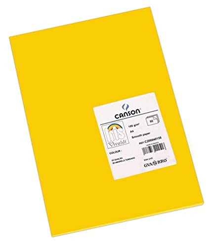 Papel Criativo Canson A4 50 Folhas Amarelo Canson - Papel de arte e artesanato - 50 folhas, a4, amarelo, resistente à luz