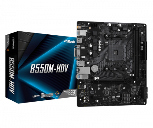 Motherboard ASROCK B550M-HDV (Socket AM4 - AMD B550 - Micro-ATX) Asrock - Placas-mãe - socket am4, amd b550, Micro-ATX