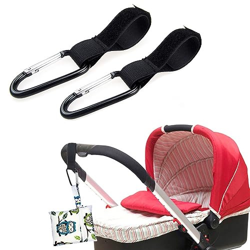 Conjunto 2 Porta-Bebés Universal Preto RUNFENG - Móveis para bebês e crianças pequenas - aço inoxidável, mosquetão, porta-bebé, carrinho de passeio