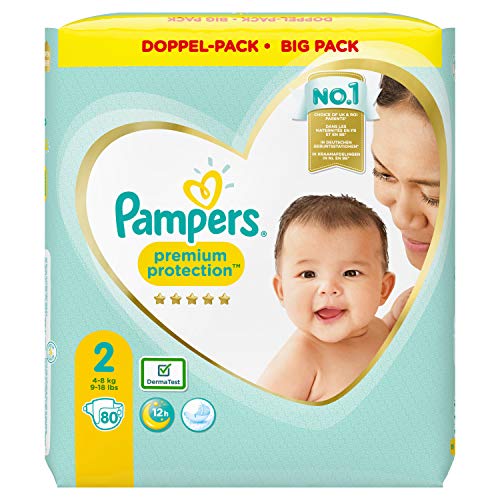 Fraldas PAMPERS Premium Protect (Tam: 2) Procter & Gamble - Roupa interior - premium, proteção, absorvência, 2 tamanhos