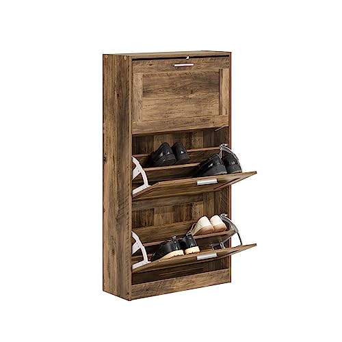 Sapateira SOBUY FSR137-L-F (Bambu - Madeira e Metal - 60x23x115 cm) sobuy - Armários de cozinha - bambu, madeira, metal, 60x23x115 cm