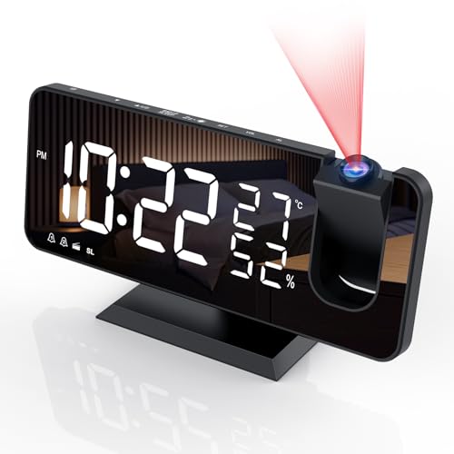 Relógio de Mesa AIKOVE com Projetor e Rádio (Preto) Aikove - Áudio - projetor, rádio FM, temperatura, humidade