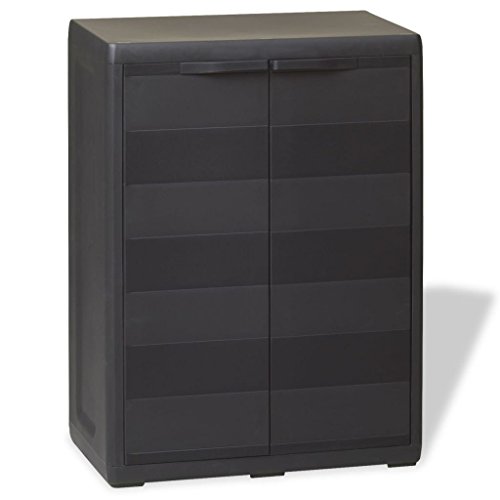 Armário de Arrumação VDXA-1137 | Preto (Arrumação e Organização) vidaXL - Armários de armazenamento e armários de bloqueio - 2 portas, prateleira ajustável, 1,2 kg, bloqueável