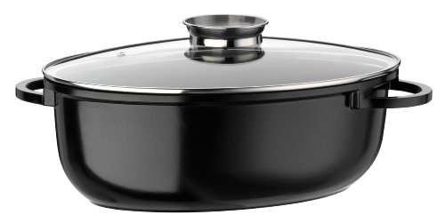 Tabuleiro para Forno GUSTA HOME (Preto - Vidro e Alumínio - 38 x 25cm) GSW - Assadeiras de Forno - preto, vidro, alumínio, 38 x 25cm