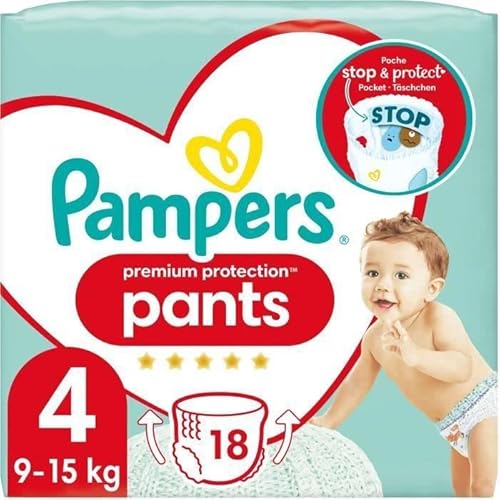 Fraldas Descartáveis PAMPERS Premium Protection 4 (18 uds) Pampers - Roupa interior - descartáveis, premium protection, 18 unidades
