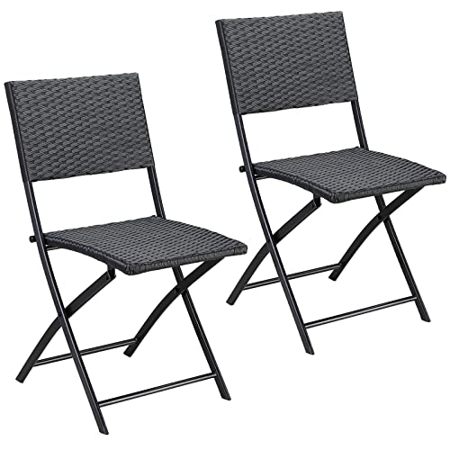 Conjunto de 2 Cadeiras Dobráveis PIQUERAS Y CRESPO Rom Preto (Polietileno - 68x70x100 cm) Casaria - Móveis de exterior - dobráveis, polietileno, estrutura metálica, altura ajustável