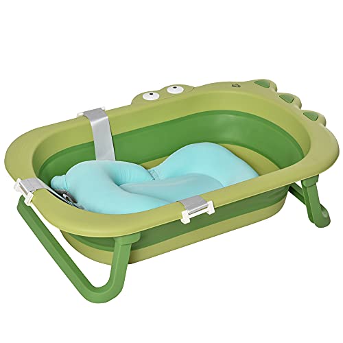 Banheira para Bebês HOMCOM | 80x53.9x20.8cm - Verde HOMCOM - Banheiras para bebês e assentos de banho - bebés, 80x53.9x20.8cm, verde