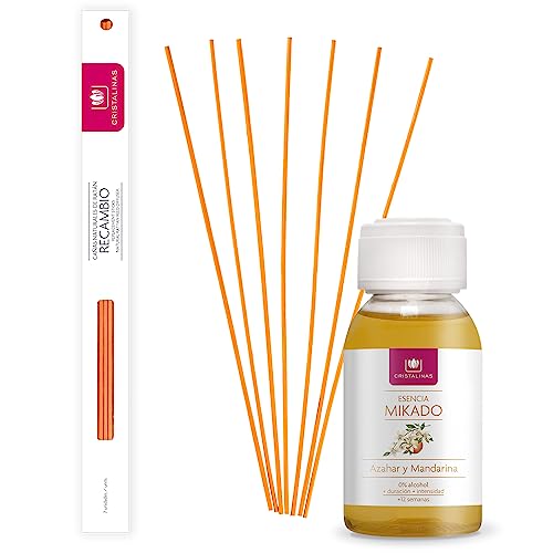Purificador de Ar Líquido Cristalinas Natural Wood Refill | Amarelo CRISTALINAS - Aromatizadores de ambiente - 100 ml, óleo essencial, sem alcóhol, flor de naranja