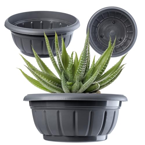 Vaso Redondo KADAX 30 Cm Antracite (Jardinagem) KADAX - Vasos e canteiros - 30 cm, antracite, jardinagem