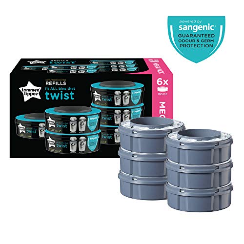 Bobina de Substituição TOMMEE TIPPEE Twist & Click Tommee Tippee - Acessórios de contenção de resíduos - twist & click, 6 recargas, fácil de usar