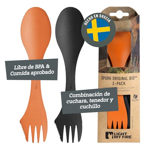 Conjunto de 2 Talheres para Campismo LIGHT MY FIRE Spork Original Light My Fire Sweden AB - Talheres - plástico biodegradável, design ergonômico, 2 talheres