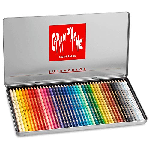 Caixa para lápis de cor SUPRACOLOR Soft Aquarelle Caran d'Ache - Lápis - 38 mm, suaves, laváveis, overposição
