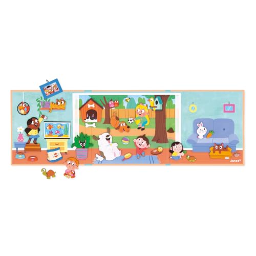 Jogo Magnético JANOD Magnéti'Stories Animais Domésticos Juratoys - Brinquedos - jogo magnético, janod, magnéti, stories, animais domésticos, livro, peças magnéticas, cenhas domésticas