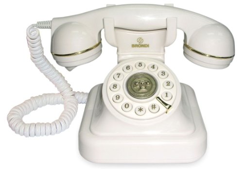 Telefone sem fio BRONDI Vintage 20 (Branco) Brondi - Telefonia - sem fio, retro, tecido, dourado