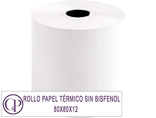 C/P ROLLOS PAP. TERMICO 80X80X12MM PARA SUMADORA C&P - Rolo de papel para recibos e máquinas de adição - papel térmico, 80x80x12mm, sumadora, tpv