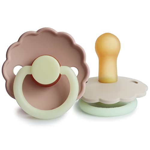 Chupeta FRIGG Daisy Night 2 Pack - Blush Cream FRIGG - Cuidados com a higiene oral - sem BPA, pvc-free, ftalato-free, EN1400 + A2