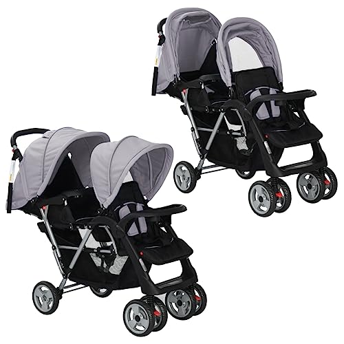 Carrinho de Bebé VidaXL Dobrável | Cinzento Vida XL Europe B.V. - Carrinhos de bebê - dobrável, cinzento