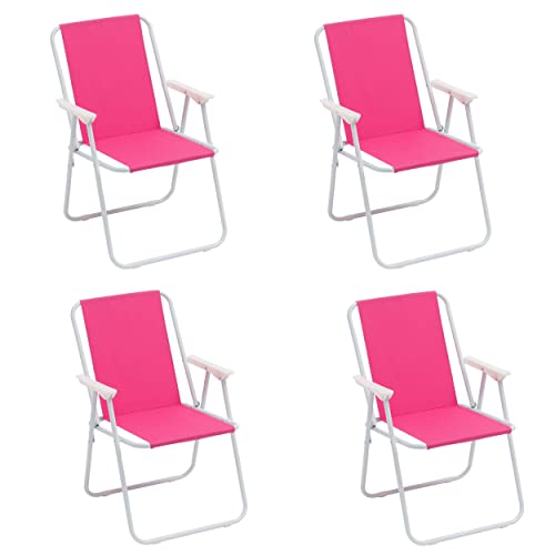 Cadeira de Praia BARONI Home Rosa (Poliéster - 52x44x76cm) Baroni Home - Cadeiras - cerradura, rosa, tecido poliéster, 6 cm