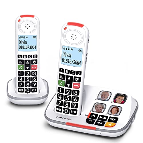 Telefone sem fio SWISSVOICE XTRA 2355 Duo Branco Swissvoice - Telefonia - sem fio, 4 memórias, teclado grande, locução número