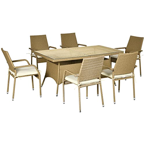 Conjunto de Jardim Outsunny | 160x90x76 cm - Bege Outsunny - Móveis de exterior - 160x90x76 cm, bege
