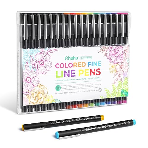 Canetas Fineliner OHUHU (18 Unidades - Multicor) Ohuhu - Canetas - fineliner, multicor, 18 unidades