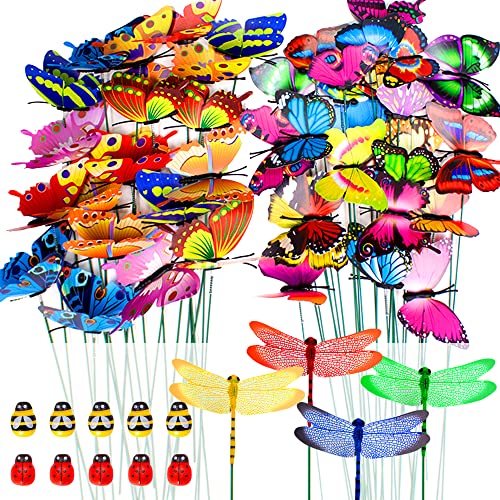 Conjunto de 60 Estacas de Borboletas SNAIL GARDEN SNAILGARDEN - Ornamentos de relva e esculturas de jardim - estacas, borboletas, snail garden