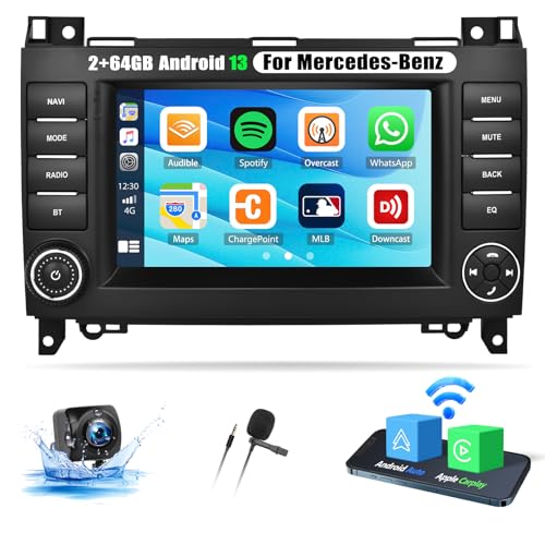Autorrádio Android 13 2G+64G Mercedes-Benz Clase A/B/Vito W169 W639 W906 Viano Vito Sprinter Carplay Bluetooth GPS WiFi OiLiehu - Aparelhos de áudio e vídeo para veículos e sistemas de painel - android, 13", 2G, 64g, carplay, bluetooth