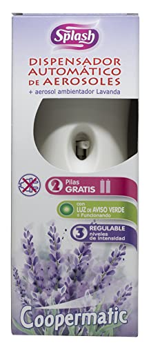Dispensador de Spray SPLASH Coopermatic Lavanda ZELNOVA ZELTIA, S.A. - Aromatizadores de ambiente - lavanda, 3 modos, luz indicadora, pilhas