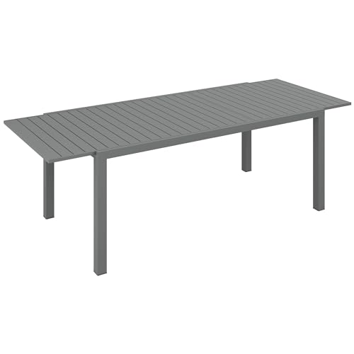 Mesa de Jardim Outsunny | Extensível | Alumínio | 180 x 94 x 73 cm - Cinzento Escuro Outsunny - Móveis de exterior - extensível, alumínio, cinzento escuro