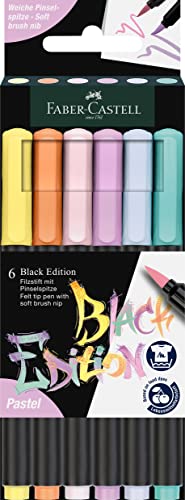Caixa de 6 Lápis Pastel Faber Castell Preto Faber-Castell - Marcadores e marcadores de texto - 6 lápis, pastel faber castell, preto, ponta macia
