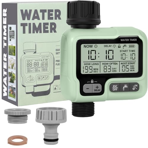 Aqxong Temporizador de Rega Automática com Ecrã Lcd e Bloqueio de Segurança Ip65 HMING - Controlos de aspersores - regador, automático, lcd, IP65