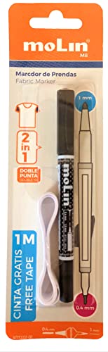 Marcador Duplo Ponto 4Mm E 1Mm Preto MOLIN Molin - Marcadores e marcadores de texto - 4 mm, 1 mm, duplo ponteiro