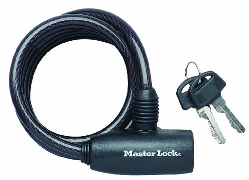 Cadeado de Bicicleta MASTER LOCK Spiral Cable Lock Master Lock - Fechaduras e chaves - aço, vinil, 8mm, chave integrada