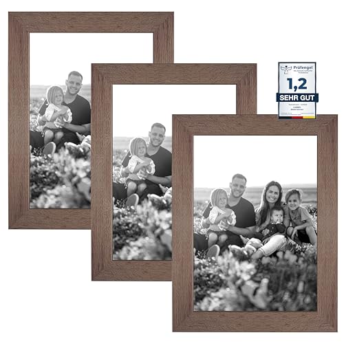 Conjunto de 3 Molduras de Madeira e Vidro CABEL CABBEL - Porta-retratos - moldura, madeira, vidro