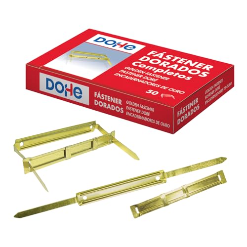 Agrafos DORADO 50 Unidades com Fio e Passador DOHE - Prendedores de latão - dourado, 50 unidades, fio, passador