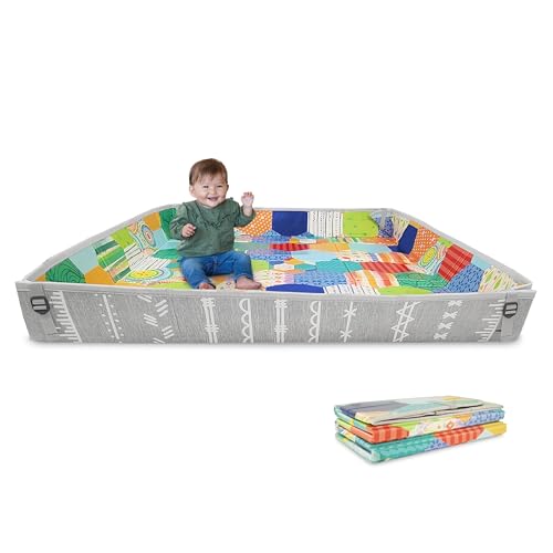 Tapete de Atividades Infantino 3D Espuma Suave Azul 180 X 120 Cm INFANTINO - Móveis para bebês e crianças pequenas - espuma suave, azul, 180 x 120 cm