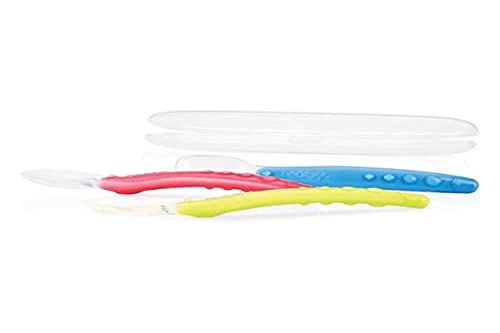 Talheres de Silicone 18 cm e 26 cm com estojo higiênico NUBY NEW VALMAR BVBA - Jogos de talheres - silicone, 18 cm, 26 cm, estojo higiênico