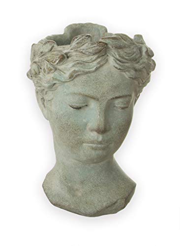 Vaso Decorativo CERÁMICA PLASTIFICADA BUSTO (Cinzento - 27x18 cm) Exner - Vasos e canteiros - cerâmica, plastificada, 27x18 cm, cinzento