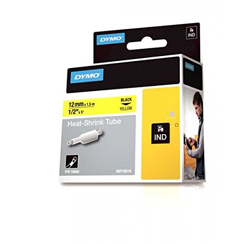Fita para Etiquetadora DYMO 18056 Preto sobre Amarelo DYMO - Tubos termocontráteis - preto, amarelo, 1200 cm, 1,5 m