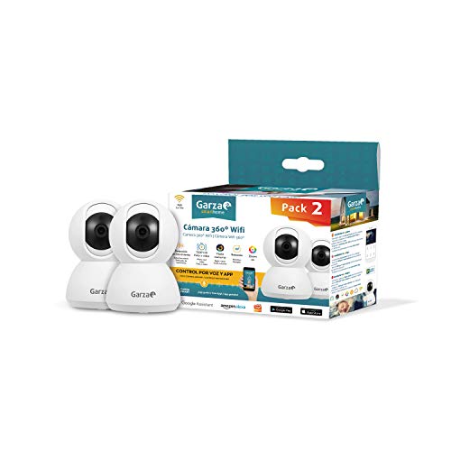 Conjunto 2 Câmaras de Vigilância GARZA Wifi 360º Indoor Garza - Câmeras de vigilância - 720p, 360º, wifi, suporte