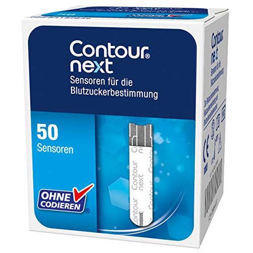 Contour Next 50 Unidades de Teste para Medir A Glicose No Sangue CONTOUR - Acessórios para monitor de sinais vitais - glicemia, 50 unidades, teste de sangue