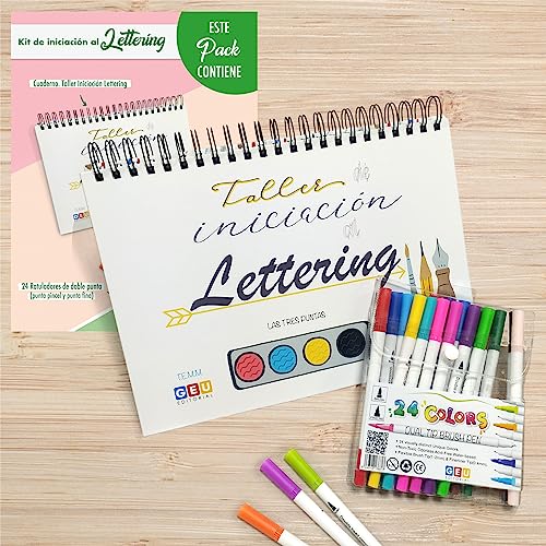 GEU KIT LETTERING 24 ROTULADORES (Recondicionado Como Novo) Editorial GEU - Marcadores e marcadores de texto - kit, lettering, rotuladores