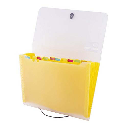 Pasta Organizadora D.RECT 5540 (Amarelo) Leviatan - Pastas - a4, fecho elástico, etiquetas removíveis, 12 pastas