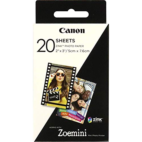 Papel Fotográfico CANON Zoemini Zink 20 Folhas Canon - Papel de impressora e copiadora - zoemini, zink, 20 folhas