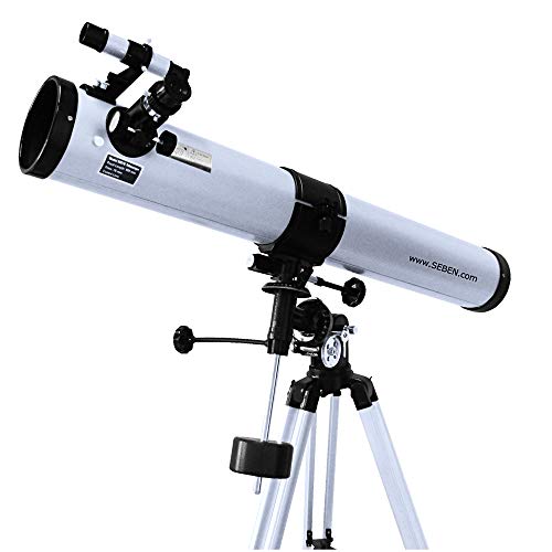 Telescópio SEBEN 76/900 (Doblete - 76 mm) Seben - Telescópios - 76 mm, 900 mm, base equatória, filtro lunar, lente erectriz
