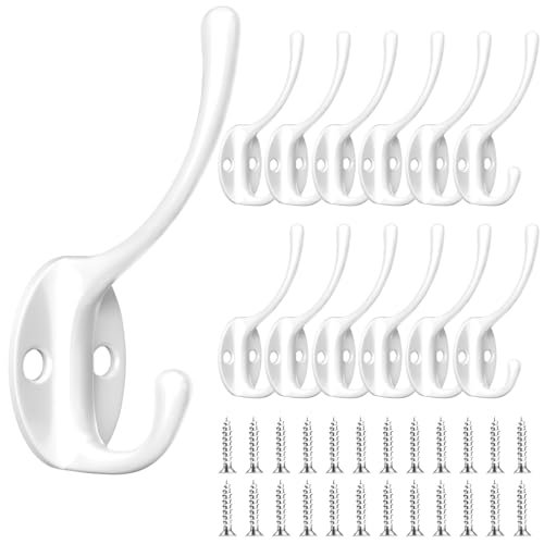 Suporte para Roupa de Parede NEWANER 12 Peças Newaner - Ganchos de utilidade - branco, metal, 12 peças